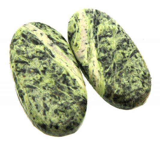 Oval 34x16mm Lemon Jasper Cabochon Pair 01