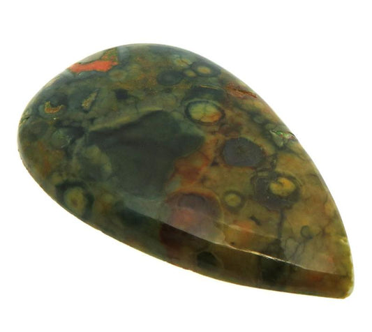 Teardrop 45x27mm Rainforest Jasper Cabochon 04
