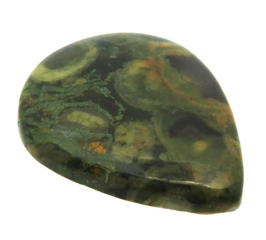 Teardrop 35x28mm Rainforest Jasper Cabochon 19