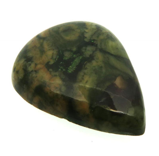 Teardrop 30x24mm Rainforest Jasper Cabochon 21