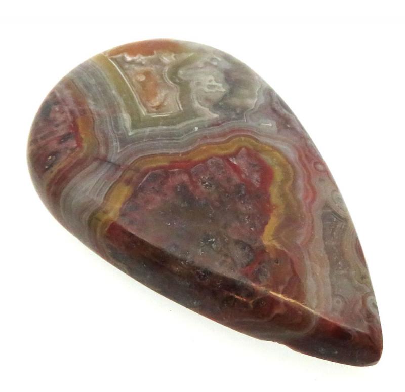 Teardrop 43x25mm Natural Crazy Lace Agate Cabochon 03