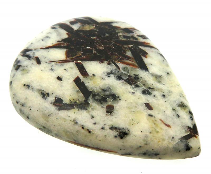Teardrop 46x33mm Astrophyllite Cabochon 06