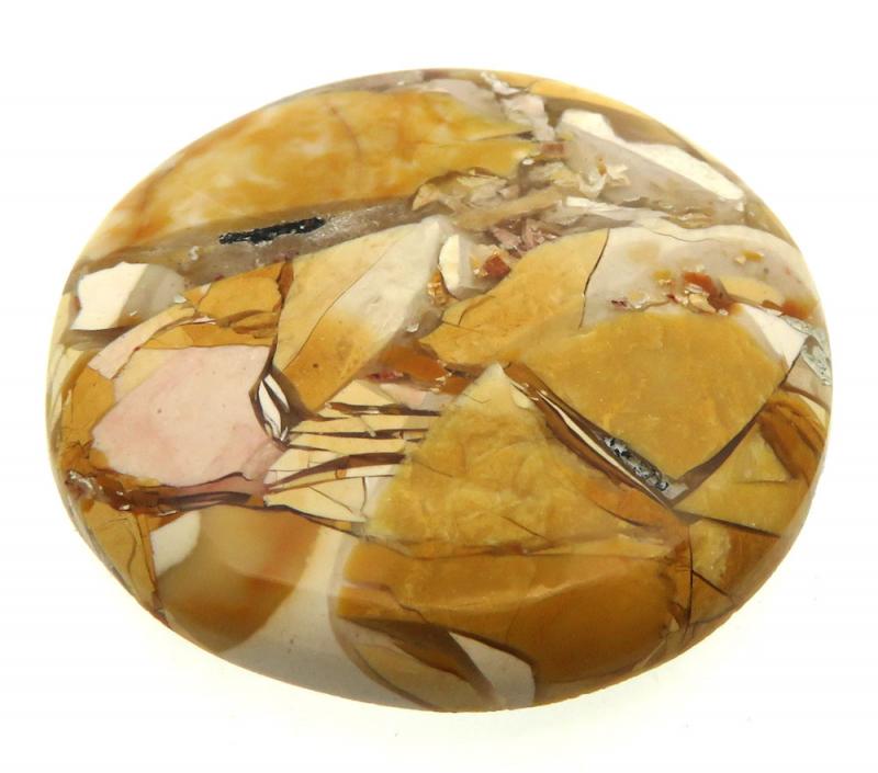 Round 34x34mm Brecciated Mookaite Cabochon 01