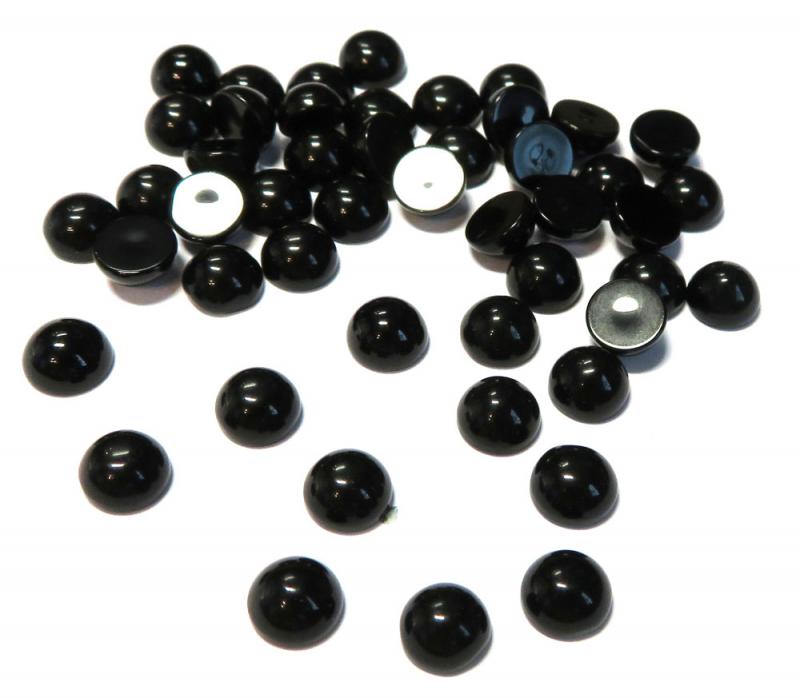 Single Round 6mm Black Agate Cabochon