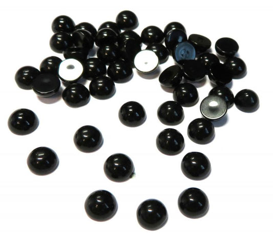 Single Round 6mm Black Agate Cabochon