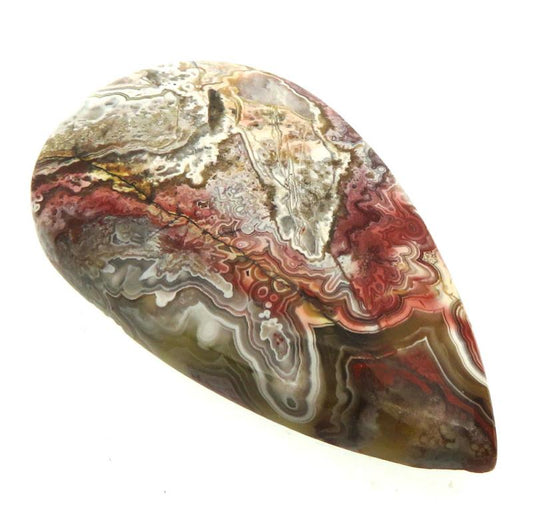 Teardrop 39x22mm Natural Crazy Lace Agate Cabochon 27
