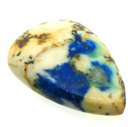 Teardrop 33x22mm Turquoise with Azurite Cabochon 04