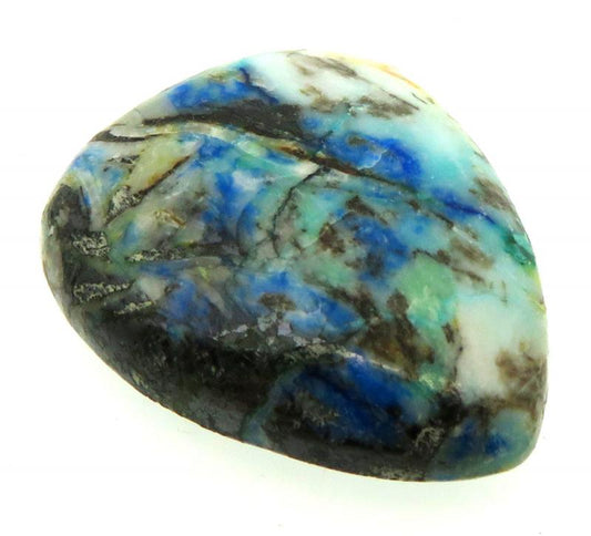 Teardrop 27x22mm Turquoise with Azurite Cabochon 06