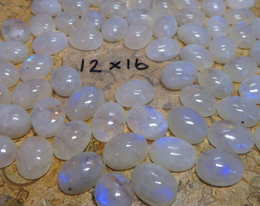 Single Oval 16x12mm Rainbow Moonstone Cabochon