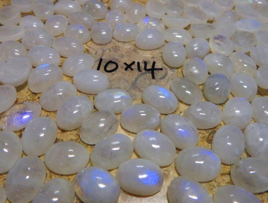 Single Oval 14x10mm Rainbow Moonstone Cabochon