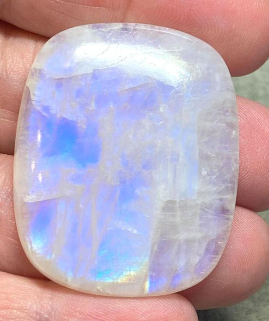 Rectangle 39x32mm Rainbow Moonstone Cabochon 23