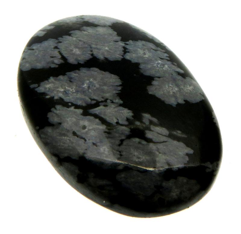 Oval 29x19mm Snowflake Obsidian Cabochon 22
