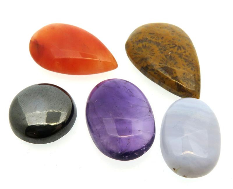 Five Assorted Mini Gemstone Cabochon Pack 43