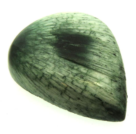 Teardrop 31x24mm Olive Scolecite Cabochon 15