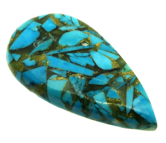 Teardrop 39x20mm Mohave Turquoise Cabochon 07