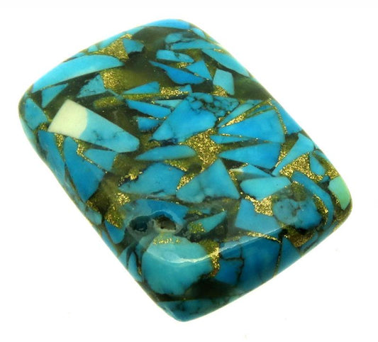 Rectangle 32x23mm Mohave Turquoise Cabochon 09