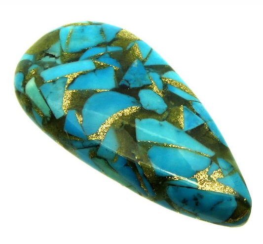 Teardrop 40x20mm Mohave Turquoise Cabochon 16