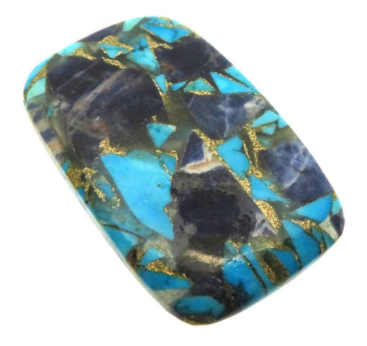 Rectangle 32x21mm Mohave Turquoise with Sodalite Cabochon 02