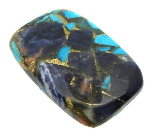 Rectangle 29x19mm Mohave Turquoise with Sodalite Cabochon 07