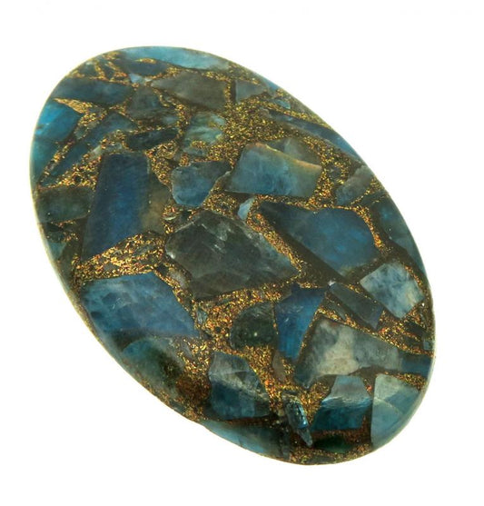 Oval 41x24mm Mohave Neon Apatite Cabochon 03