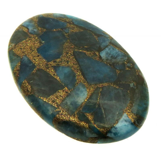 Oval 42x27mm Mohave Neon Apatite Cabochon 08