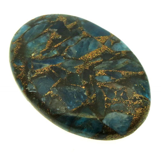 Oval 39x26mm Mohave Neon Apatite Cabochon 10