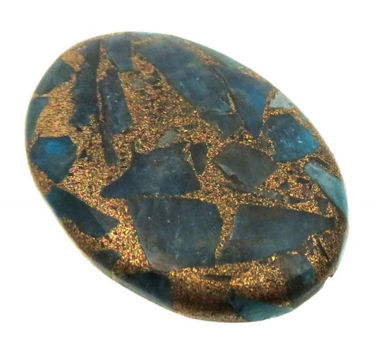 Oval 37x25mm Mohave Neon Apatite Cabochon 12