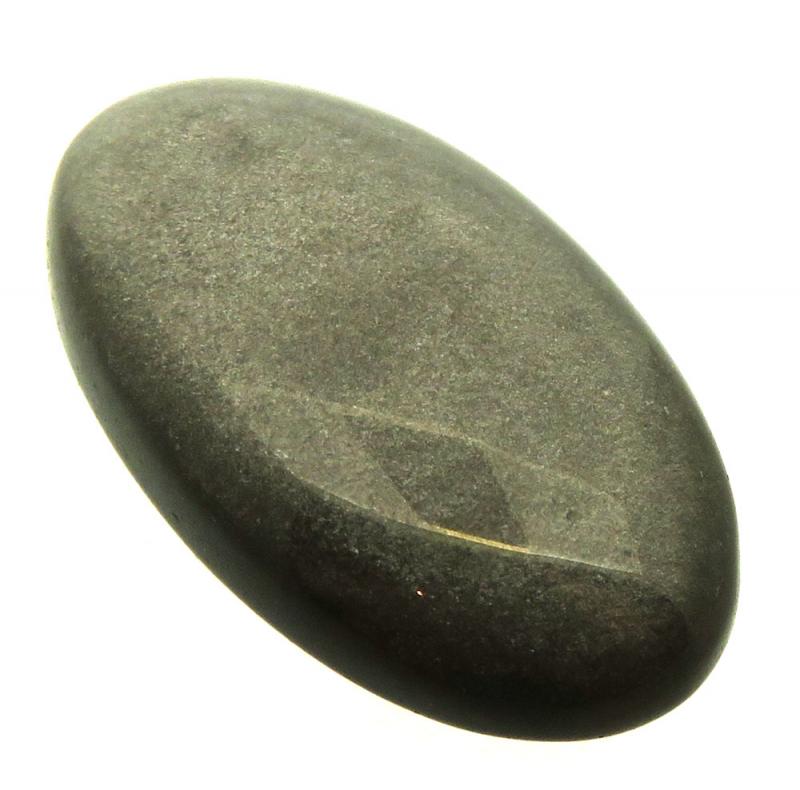Oval 35x19mm Silver Sheen Obsidian Cabochon 22