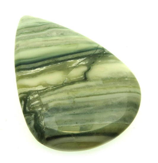 Teardrop 44x30mm Green Lace Jasper Cabochon 02