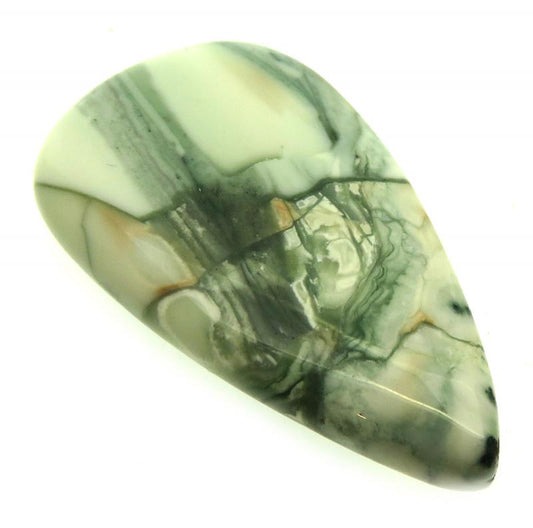 Teardrop 40x22mm Green Lace Jasper Cabochon 05