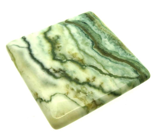 Rectangle 33x32mm Green Lace Jasper Cabochon 06