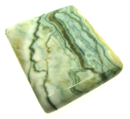 Rectangle 34x28mm Green Lace Jasper Cabochon 12
