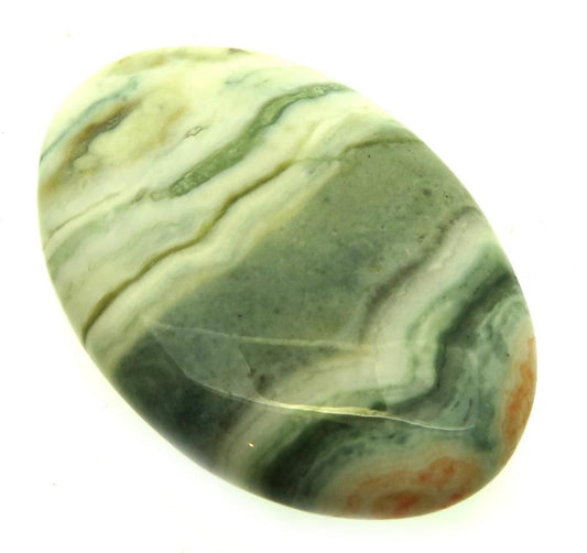 Oval 37x24mm Green Lace Jasper Cabochon 15