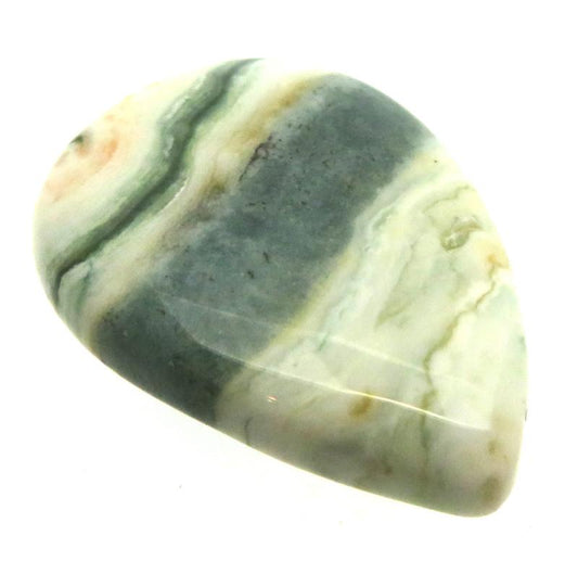Teardrop 32x22mm Green Lace Jasper Cabochon 18