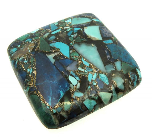 Rectangle 31x30mm Mohave Turquoise with Shattuckite Cabochon 08