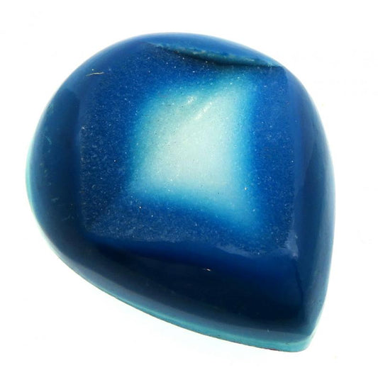 Teardrop 34x29mm Druzy Window Agate Cabochon 17