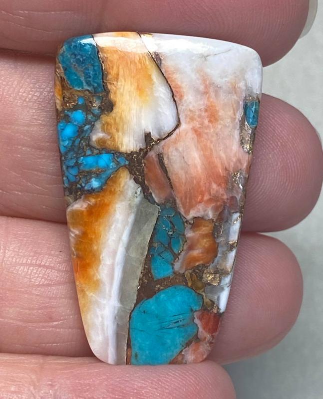 Freeform 38x23mm Spiny Oyster Turquoise Cabochon 51