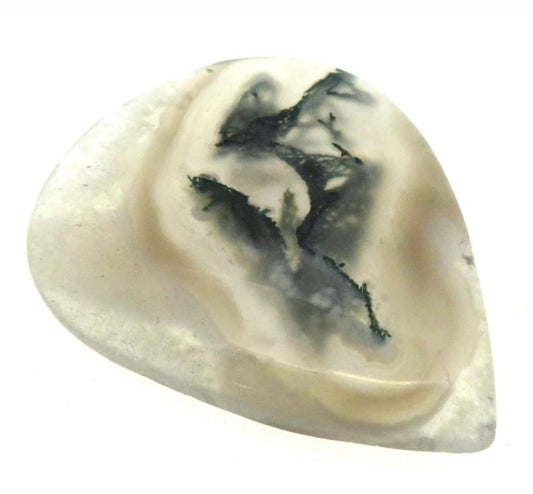 Teardrop 43x33mm Solar Moss Quartz Cabochon 12
