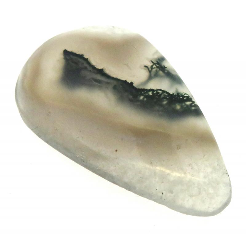Teardrop 39x23mm Solar Moss Quartz Cabochon 14