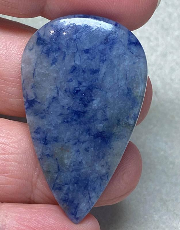 Teardrop 44x26mm Blue Quartz Cabochon 15