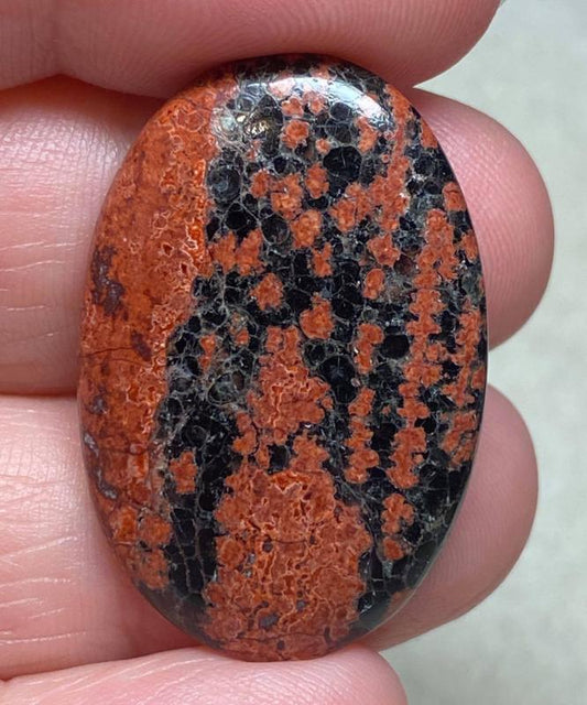Oval 33x22mm Mexican Flower Obsidian Cabochon 06