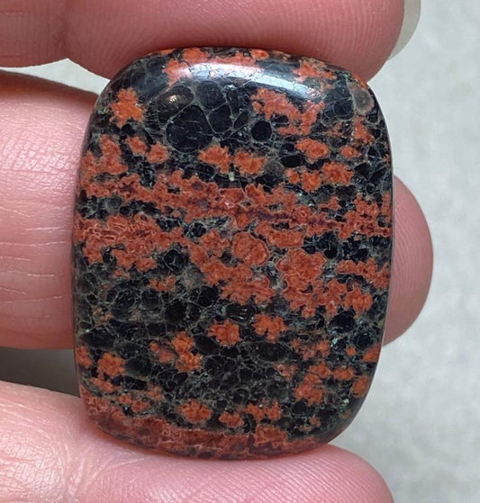 Rectangle 30x23mm Mexican Flower Obsidian Cabochon 08