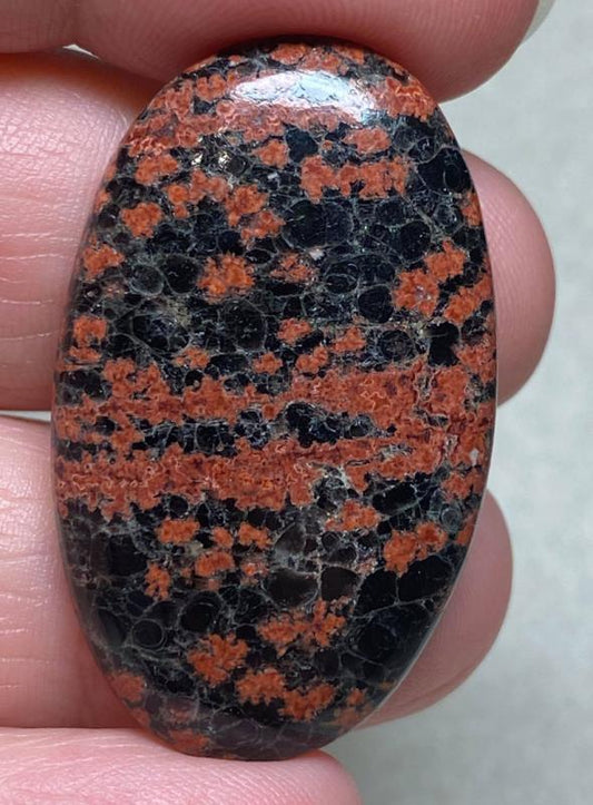 Oval 39x23mm Mexican Flower Obsidian Cabochon 11