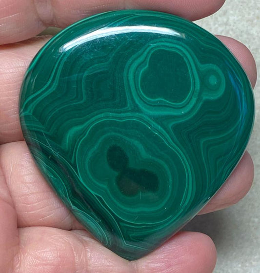 Teardrop 58x54mm Malachite Cabochon 28