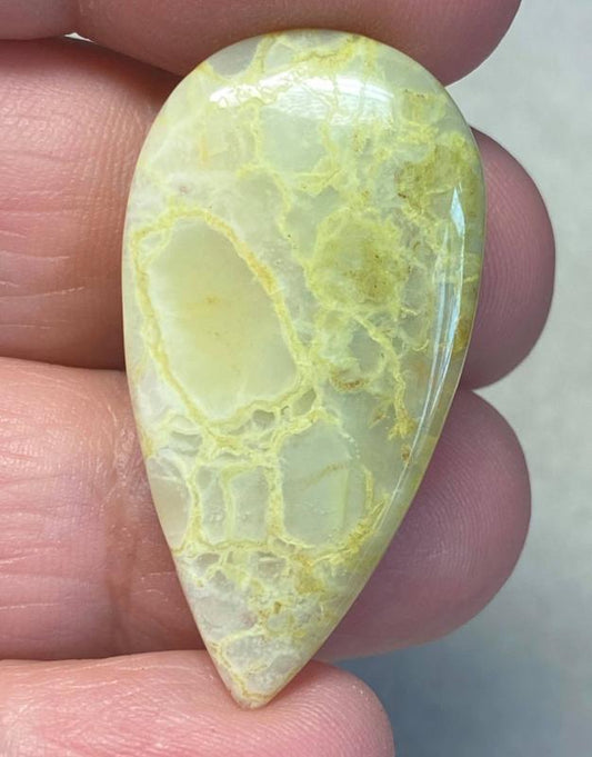 Teardrop 36x19mm Light Green Opal Cabochon 33