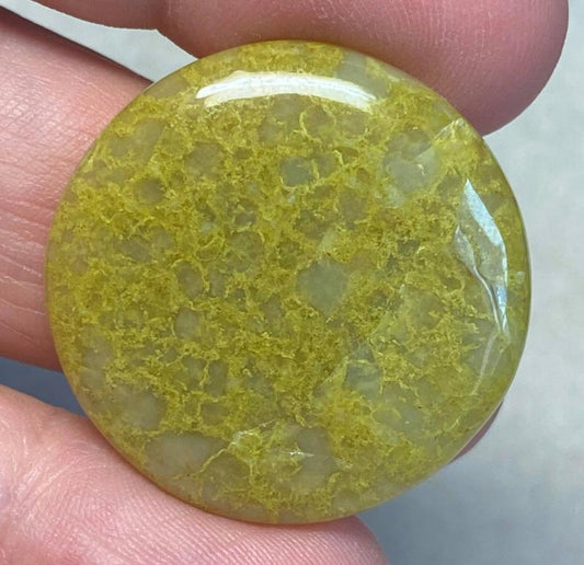 Round 29x29mm Light Green Opal Cabochon 41
