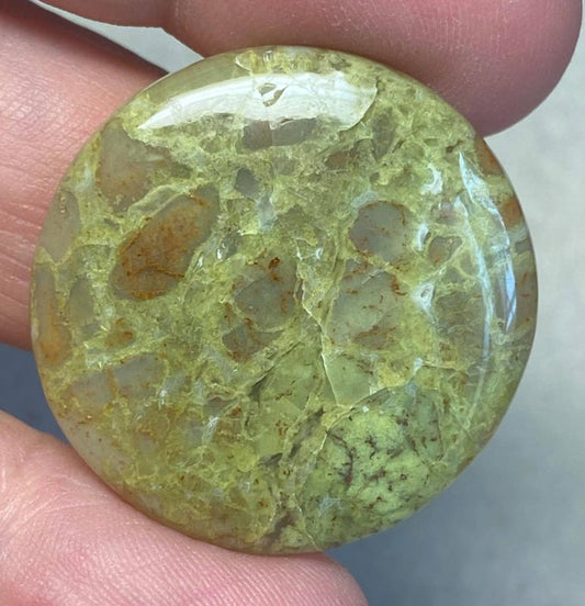 Round 30x30mm Light Green Opal Cabochon 46