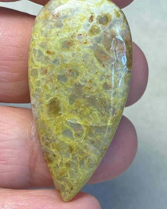 Teardrop 43x21mm Light Green Opal Cabochon 47