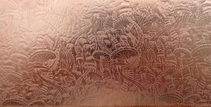 0.55 Thick 60x60mm Bare Copper Plate Psychedelic Mushrooms Design 02