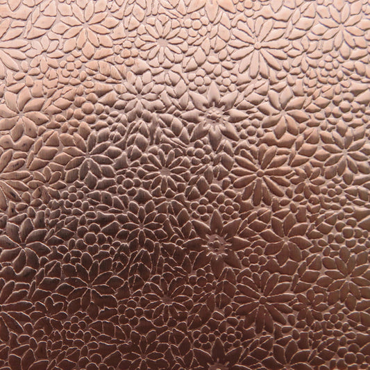 0.55 Thick 60x60mm Bare Copper Plate Tight Flowers Design 12